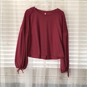 Cropped pink sweater